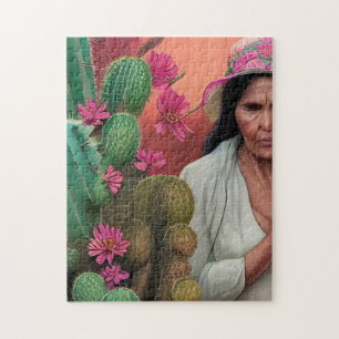 Abuela Surrealistisk Blommig Digital Konst Pussel