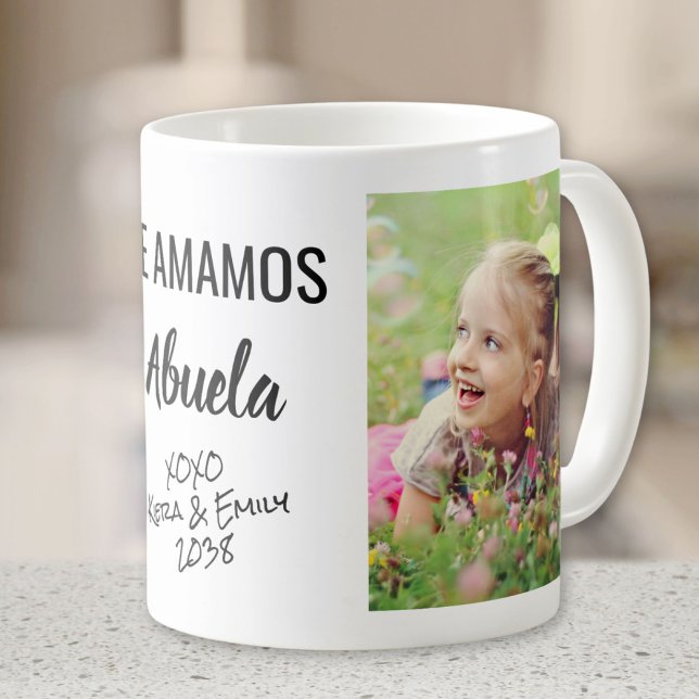 Abuela Te Amamos Personlig Photo Kaffemugg (Skapare uppladdad)