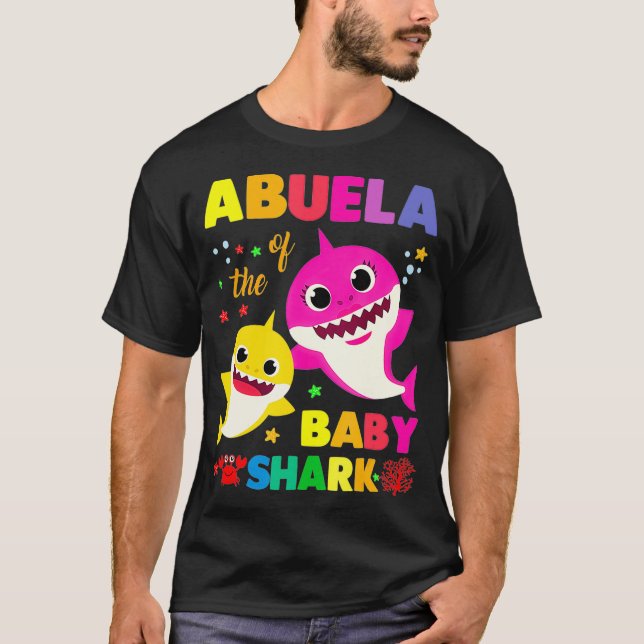 Abuela vid Baby-hajdagen Abuela Shark T Shirt (Framsida)
