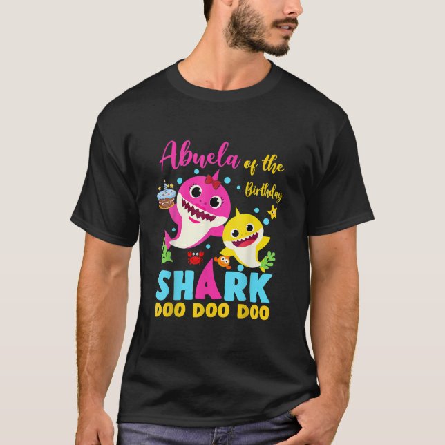 Abuela vid Baby-hajdagen Abuela Shark TSh T Shirt (Framsida)