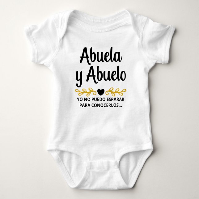 Abuela y Abuelo Spanska Graviden Announcement T Shirt (Framsida)
