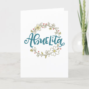 Abuelita, spansk frisör, blommigt tack kort