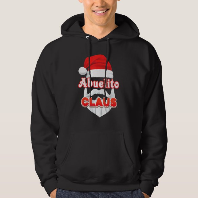 Abuelito Claus jultomten Ansikte Merry Ugly Swe Hoodie (Framsida)