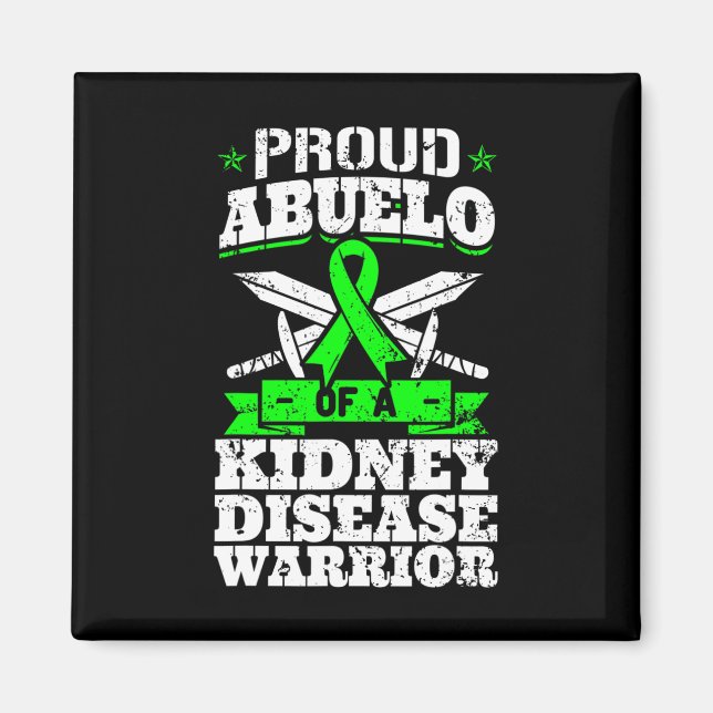Abuelo A Kidney Disease Warrior Awareness Grand Magnet (Framsidan)