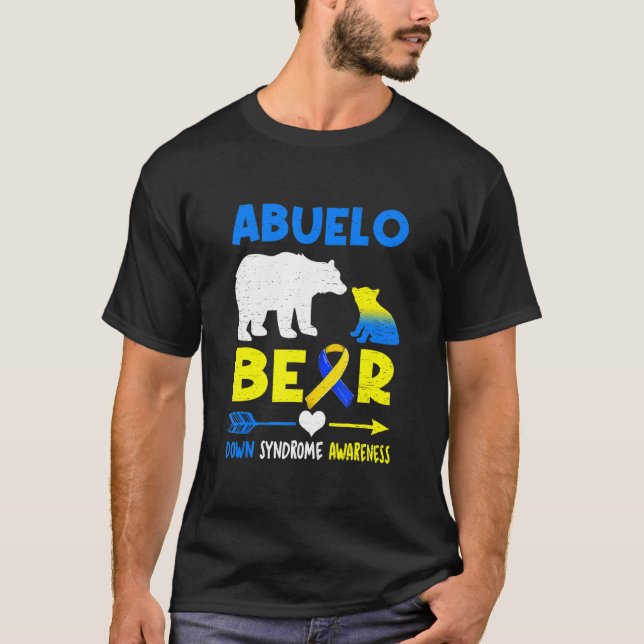 Abuelo Bear Family Matching Down Syndrome Awarenes T Shirt (Framsida)