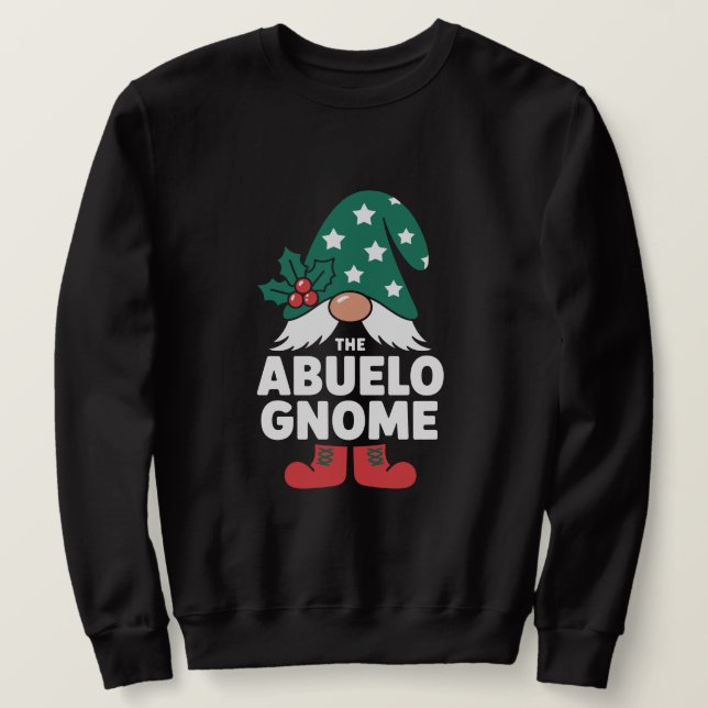 Abuelo Christmas Holly Tomte Present Lång Ärmad Tröja (Design framsida)