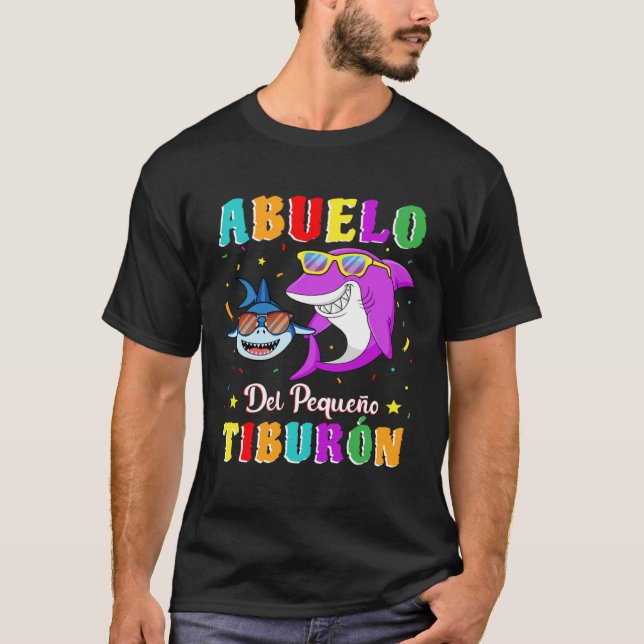 Abuelo del Pequeño Tiburón nieto cumpleaños tiburó T Shirt (Framsida)