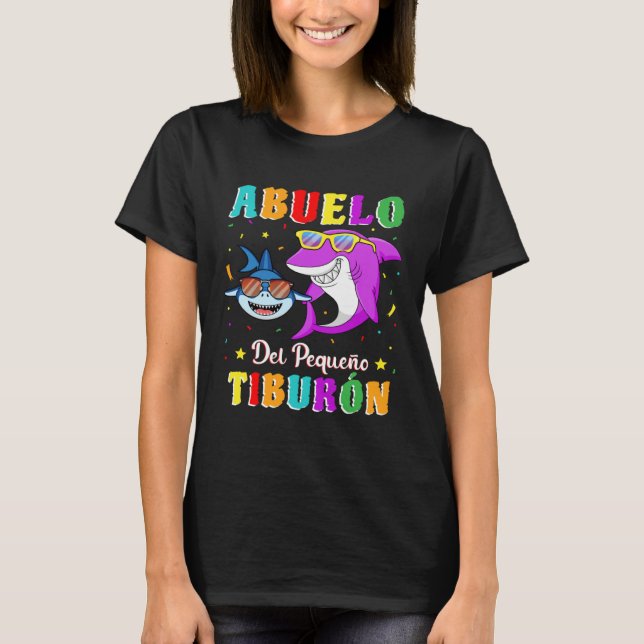 Abuelo del Pequeño Tiburón nieto cumpleaños tiburó T Shirt (Framsida)