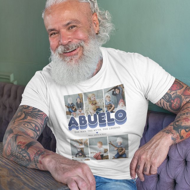Abuelo Man Myth Legend 6 Photo Collage T- Shirt T Shirt (Skapare uppladdad)
