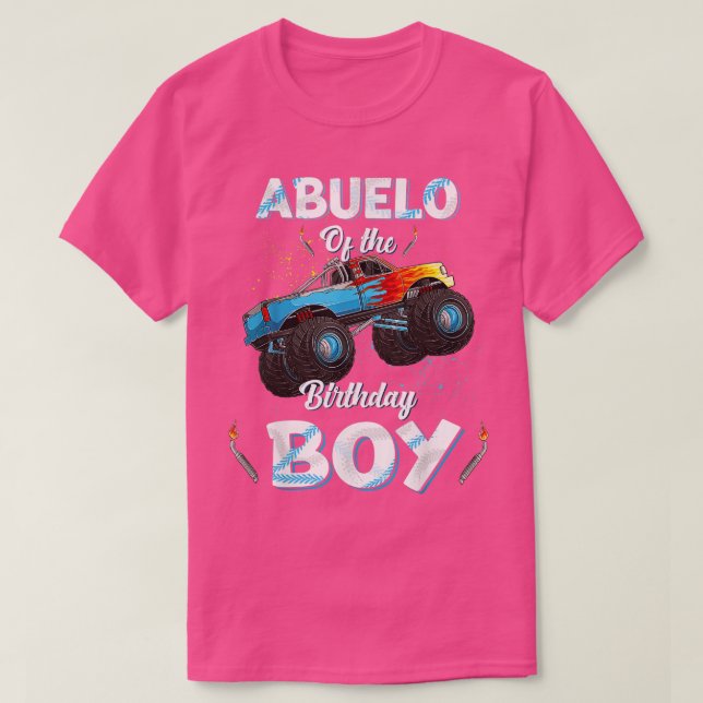 Abuelo of the Birthday Boy Monster Lastbil Bday Wo T Shirt (Design framsida)