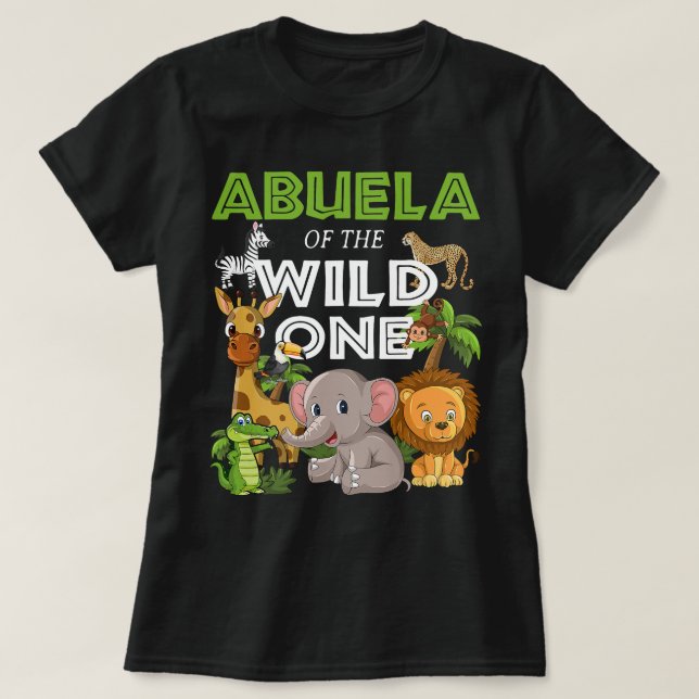 Abuelo of the Vild One Zoo Birthday Safari Jungle T Shirt (Design framsida)