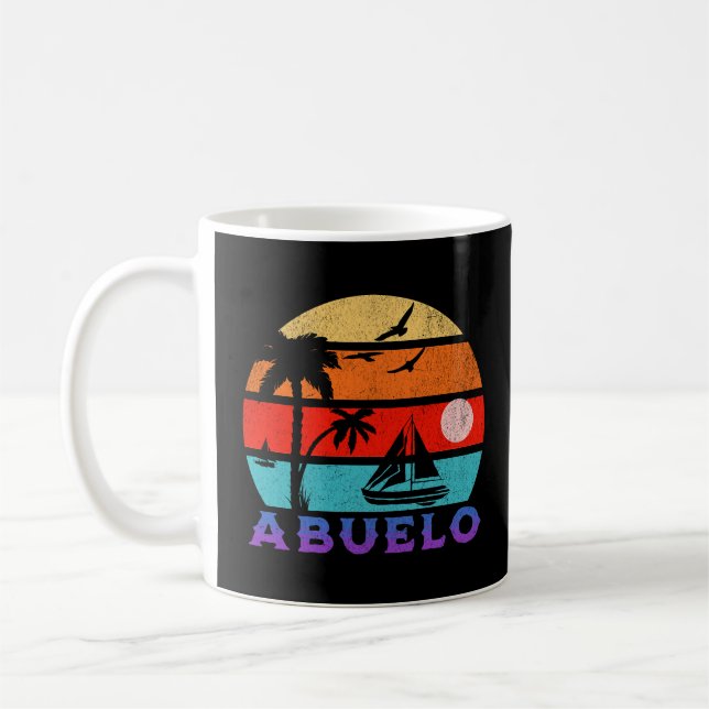 Abuelo Retro Sunset Ocean Grandfather Kaffemugg (Vänster)