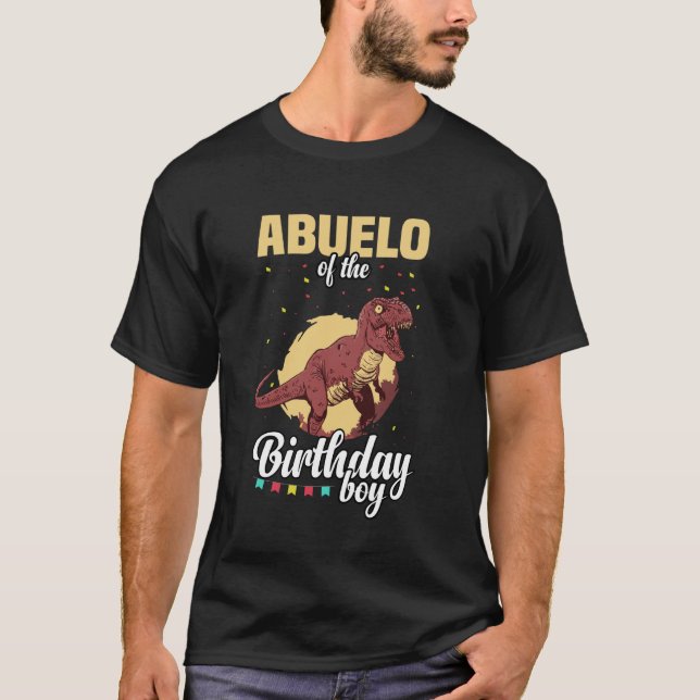 Abuelo the Birthday Boy Dinosaur T Shirt (Framsida)