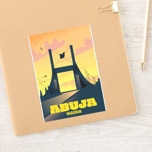Abuja Nigeria City Grind Vintage resor poster Klistermärken