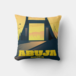 Abuja Nigeria City Grind Vintage resor poster Kudde