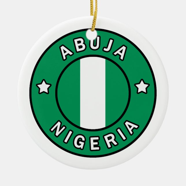 Abuja Nigeria Julgransprydnad Keramik (Framsidan)