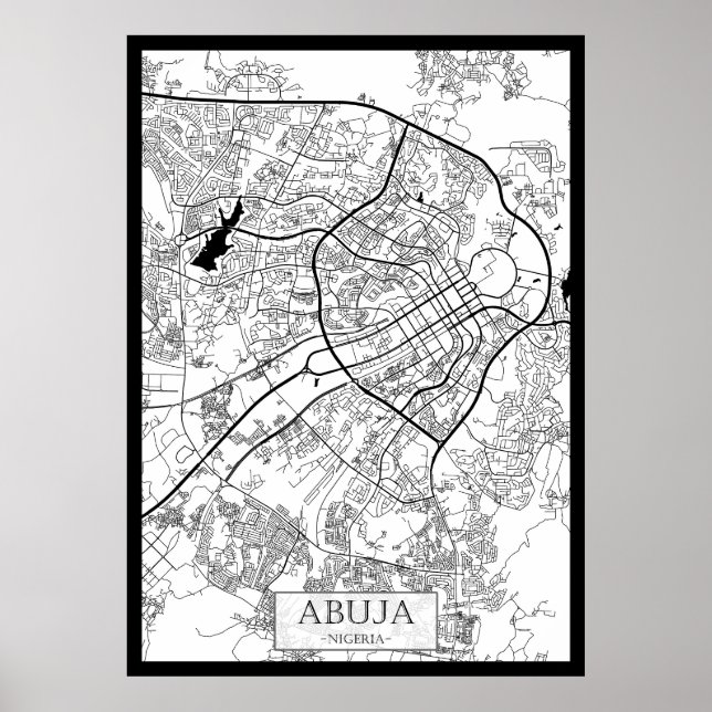 Abuja Nigeria Karta Poster (Framsidan)