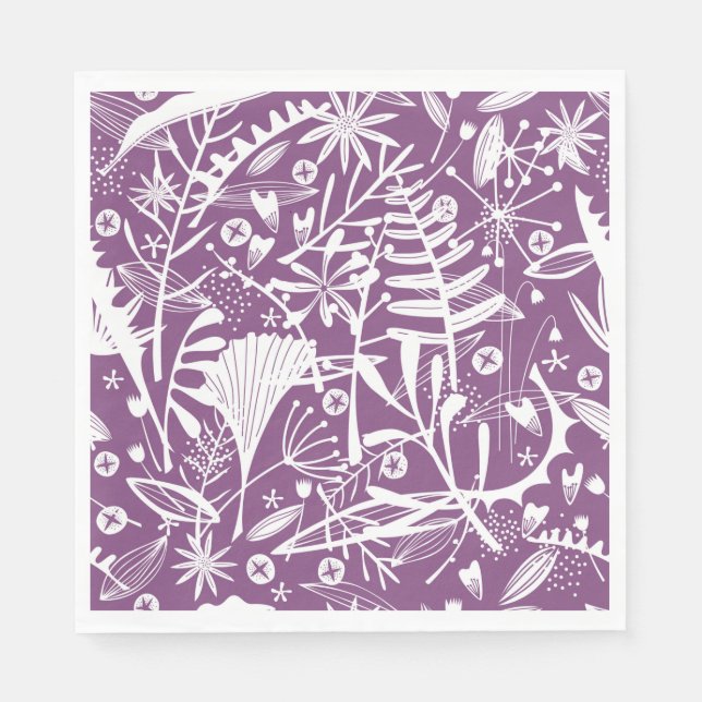 Abundance Botanical Berry Party Napkin Pappersservett (Framsidan)