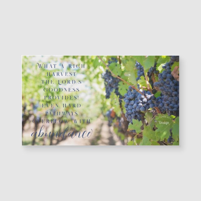 Abundance inspirational Harvest Photography Magnet (Framsida)