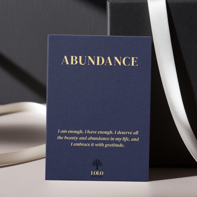 Abundance Meingful Earring Jewelry Visning Card Visitkort (Skapare uppladdad)
