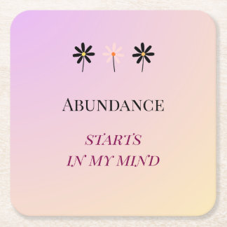 Abundance Mindset – Flowers of Abundance Underlägg Papper Kvadrat