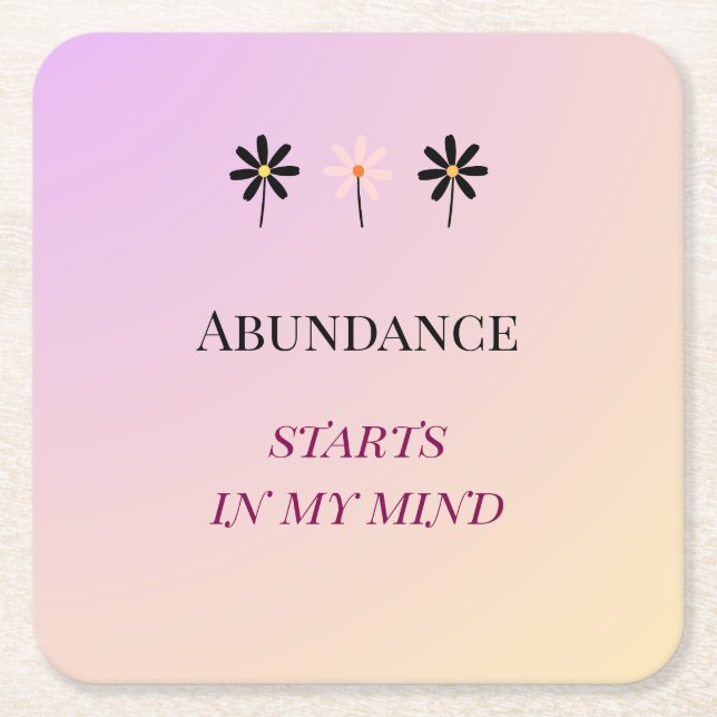 Abundance Mindset – Flowers of Abundance Underlägg Papper Kvadrat (Framsidan)
