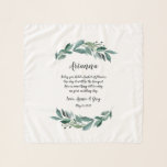 Abundant Foliage Flower Girl Dikt Sjal<br><div class="desc">Ge din blomma med den här söta keepsakskarven med namn, ditt namn och en enastående dikt som accentueras av sprayer av botaniskt löv i grönt som matchar vår Abundant Foliage bröllop-svit. Dikt säger: "I dag håller du en basket av blommor, en dag blir det en bukett. Här är något gammalt...</div>