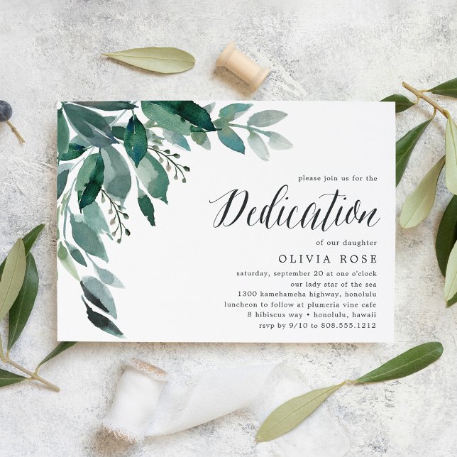 Abundant Foliage | Uppmaning till Baby-dedikation Inbjudningar (Skapare uppladdad)