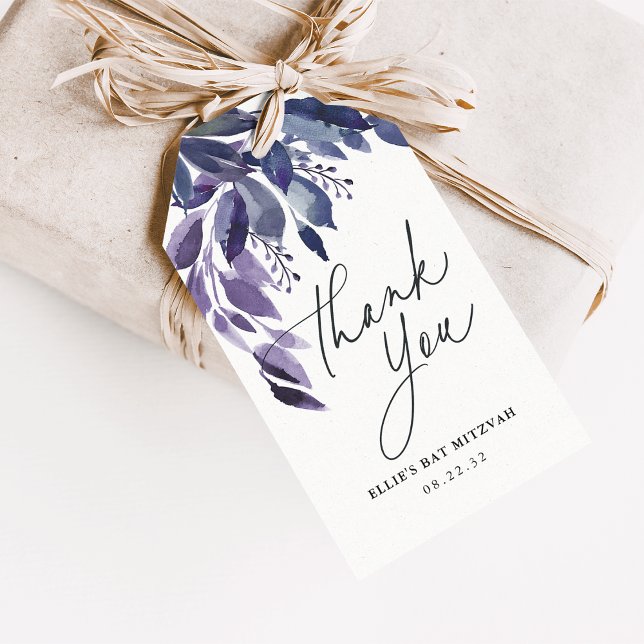 Abundant Foliage Violet Botanical Tack Favor Presentetikett (Skapare uppladdad)