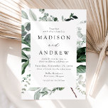 Abundant Greenery Ram Bröllop Inbjudningar<br><div class="desc">Inbjudningar i elegant bröllop som innehåller dina bröllop-detaljer som är kapslade i ett rektangulärt ram omgivet av eukalyptus,  ferns och annan rik grey. De moderna botaniska bröllopsinbjudningarna går tillbaka till en solid mörk grönt bakgrund. Designad att samordna med vår samling i Abundant Greenery bröllop.</div>