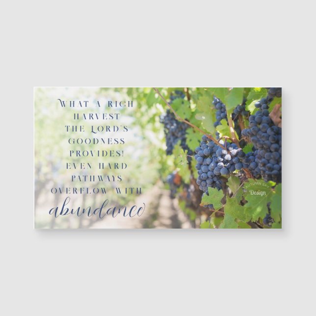 Abundant Harvest inspirational Photography Magnet (Framsida)