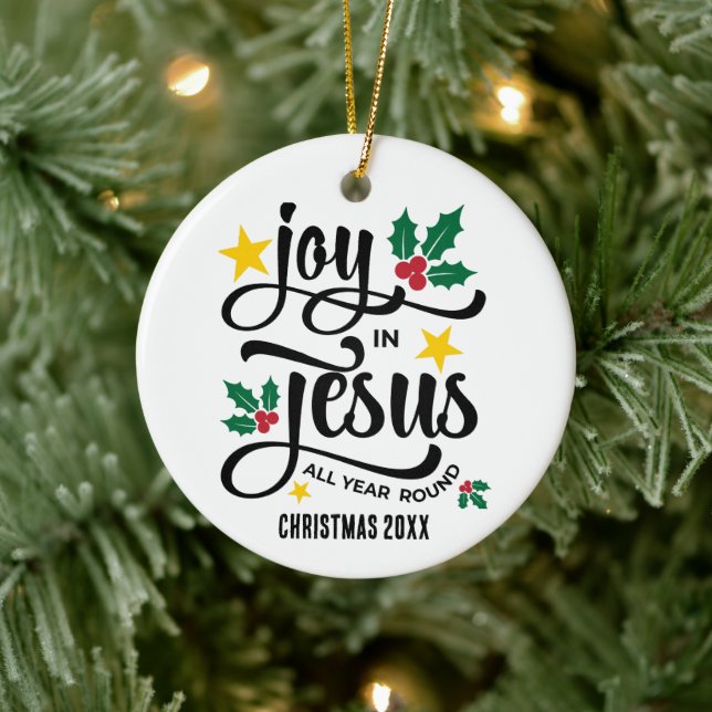 Abundant Joy in Jesus Christian Christmas Julgransprydnad Keramik (Träd)