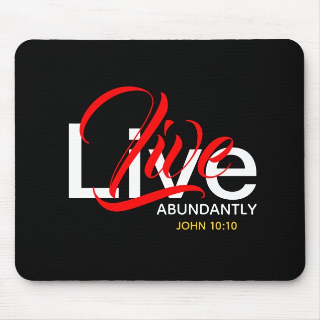Abundant Life JOHN 10:10 Levande skript Musmatta (Framsidan)