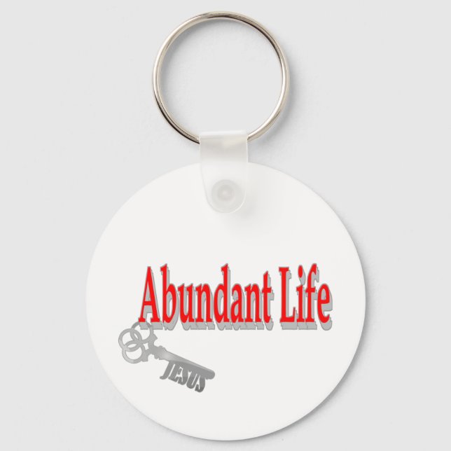 Abundant Life: Nyckel - v1 (John 10:10) Nyckelring (Framsida)