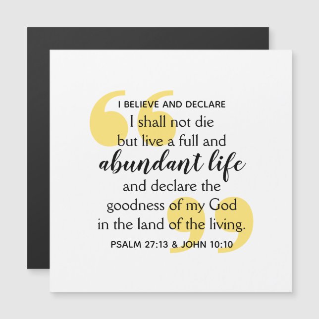 ABUNDANT LIFE Positive Christian Affirmation (Fram/baksida)