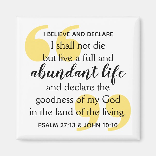 ABUNDANT LIFE Positive Christian Affirmation Magnet (Framsidan)