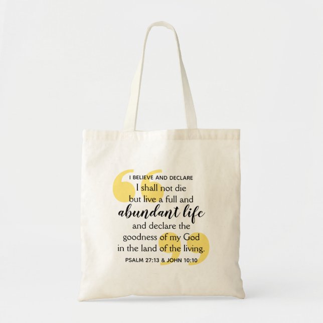 ABUNDANT LIFE Positive Christian Affirmation Tygkasse (Framsidan)