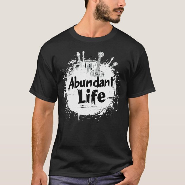 Abundant Life Sten (fram och Mörk) T Shirt (Framsida)