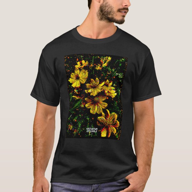 Abundant Permaculture Kitchen Garden Plants Nastur T Shirt (Framsida)