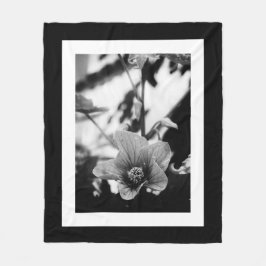 Abutilon Pictum Black and White Floral Photography Fleecefilt