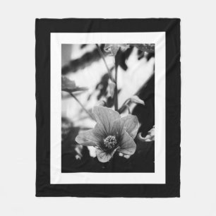 Abutilon Pictum Black and White Floral Photography Fleecefilt