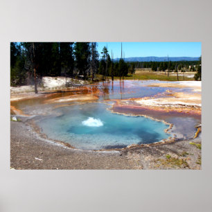 Abyss Bassäng Hett Vår Yellowstone nationalpark Poster