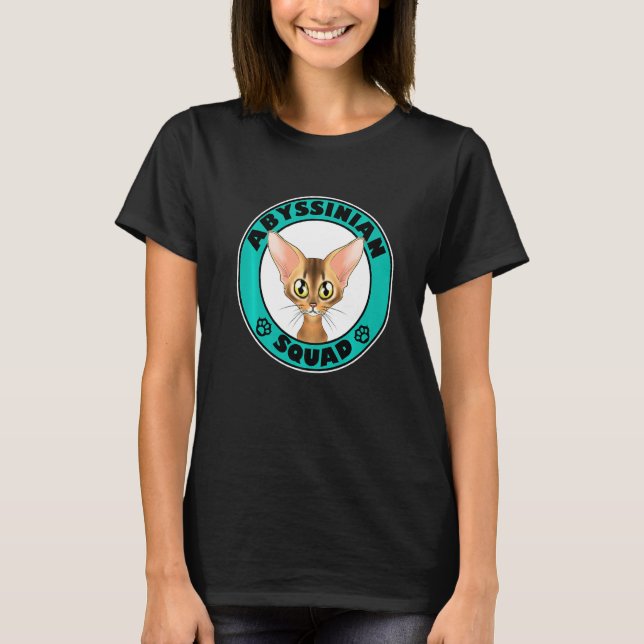 Abyssans Squad I Cat I Abyssinian Cat T Shirt (Framsida)