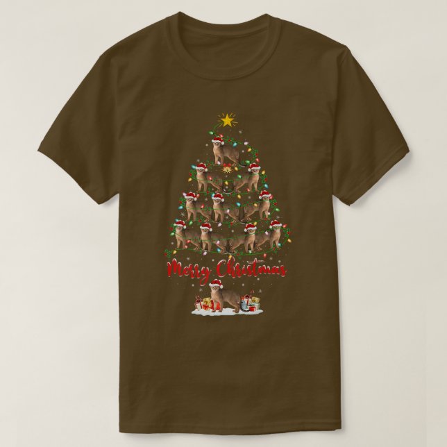 Abyssinian Älskare Matching Santa Abyssinian Chris T Shirt (Design framsida)