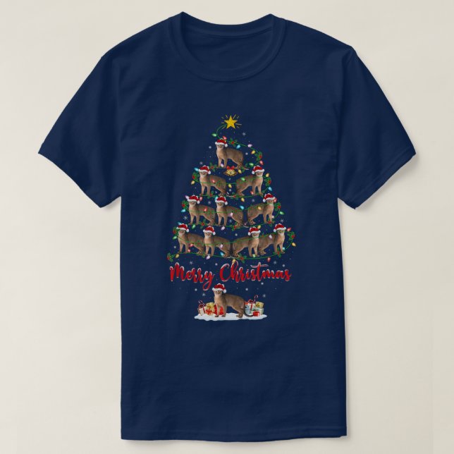 Abyssinian Älskare Matching Santa Abyssinian Chris T Shirt (Design framsida)