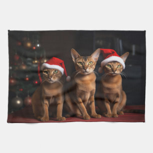 Abyssinian av julgranen kökshandduk