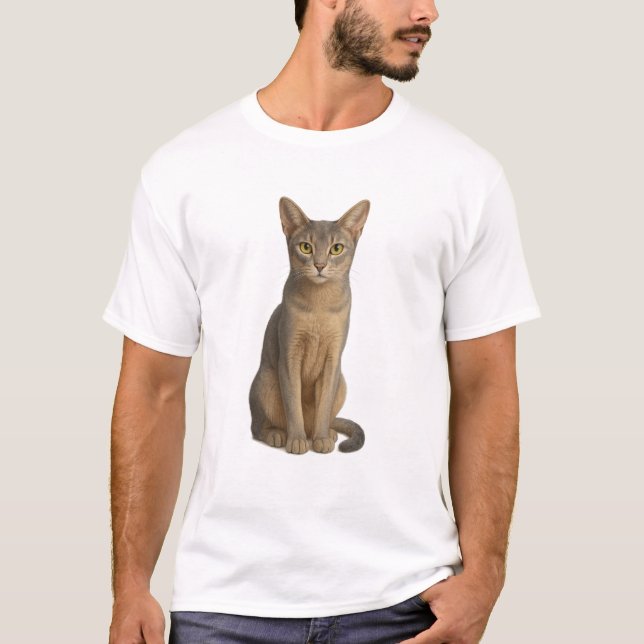 Abyssinian Blue Cat T-Shirt (Framsida)