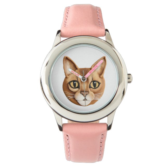 Abyssinian Cat 3D Inspired Armbandsur (Framsida)