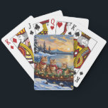 Abyssinian Cat Christmas Boat Holiday Casinokort<br><div class="desc">Add regal, playful charm to your holiday season with this enchanting Abyssinian Cat Christmas design! This magical scene features three sleek, expressive-eyed Abyssinian Cats sitting elegantly in a cozy wooden boat, gently floating on a serene snowy lake at sunset. The boat is beautifully adorned with glowing Christmas string lights and...</div>