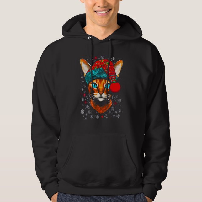 Abyssinian Cat Christmas Hoodie (Framsida)